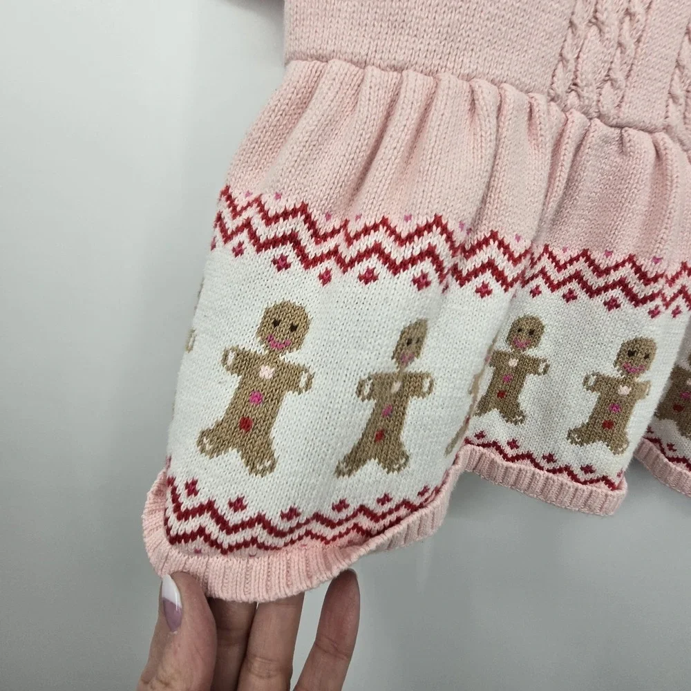 Gymboree‎ Gingerbread Man Cable Knit Sweater Dress Girls Sz 10 Holiday Christmas